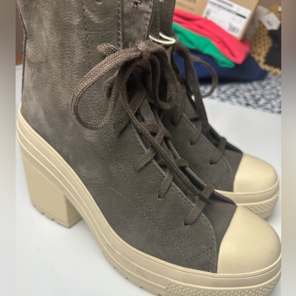 Chuck 70 De Luxe Chunky Heel Platform High Top Sneakers In Coffee Break NWOT 9.5 - Picture 3 of 16